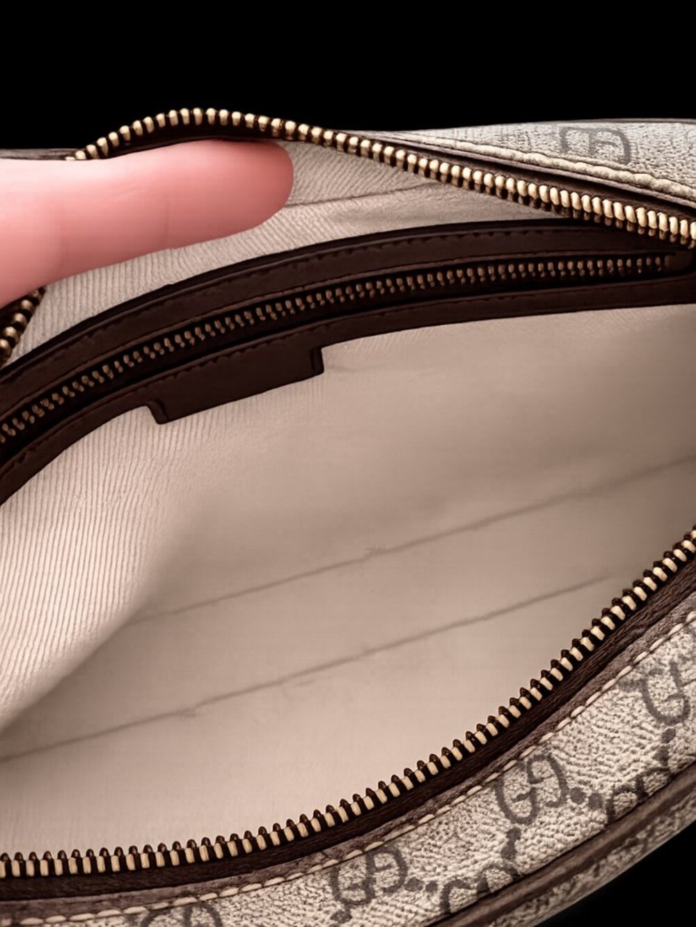 Gucci Ophidia GG Supreme Monogram Belt Bag Waist Pack Crossbody Beige Brown - Picture 3 of 8